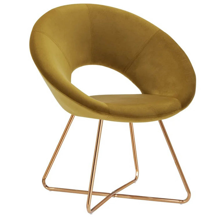 Edgy Shell Shaped Yellow Lounge Chair