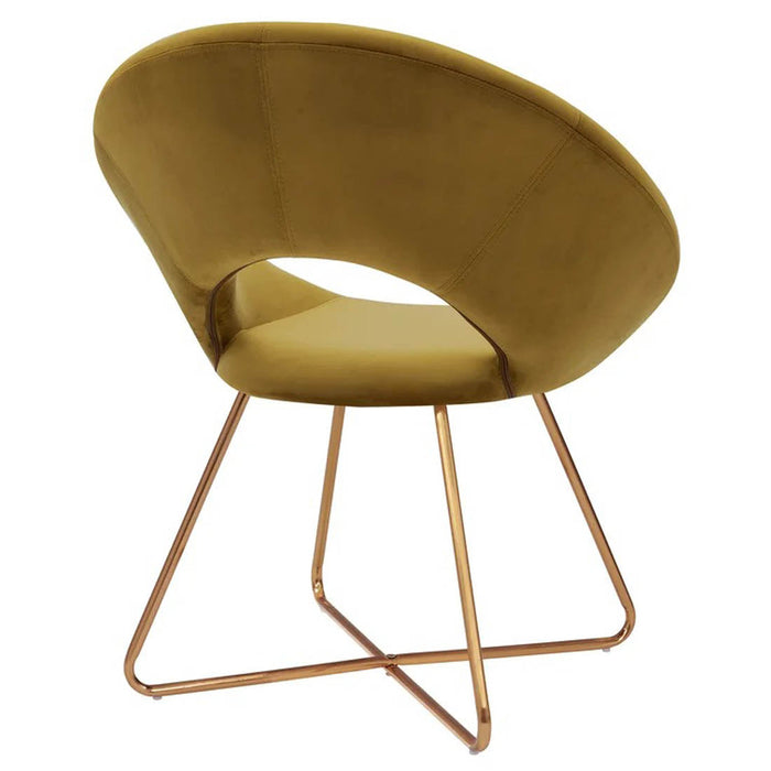 Edgy Shell Shaped Yellow Lounge Chair