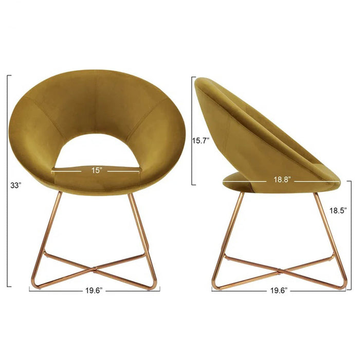 Edgy Shell Shaped Yellow Lounge Chair