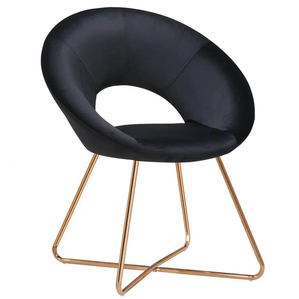 Edgy Shell Shaped Black Lounge Chair - All India Decor