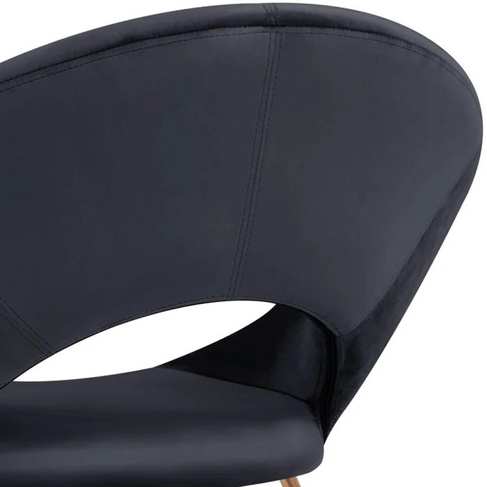 Edgy Shell Shaped Black Lounge Chair