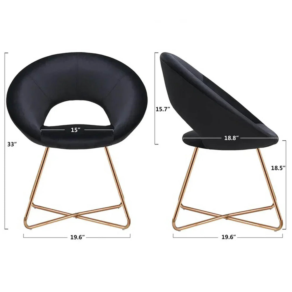 Edgy Shell Shaped Black Lounge Chair - All India Decor