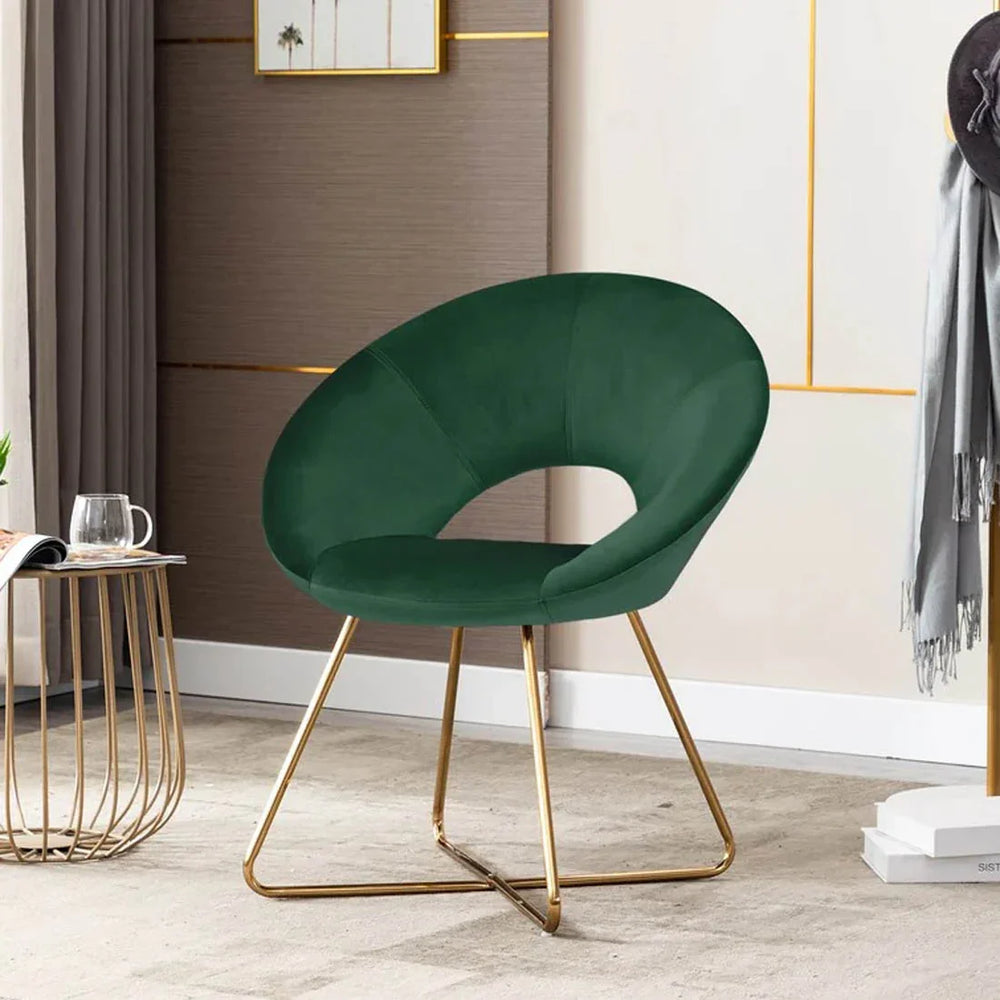 Edgy Shell Shaped Green Lounge Chair - All India Decor