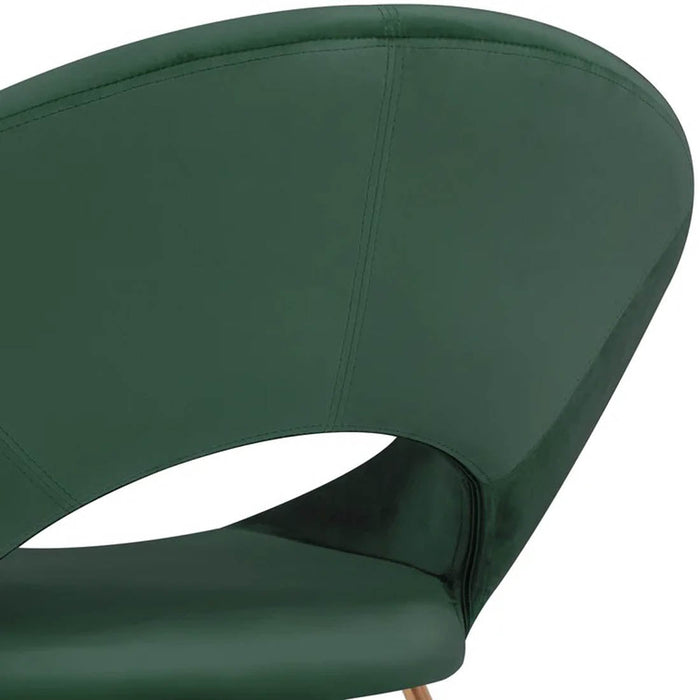 Edgy Shell Shaped Green Lounge Chair