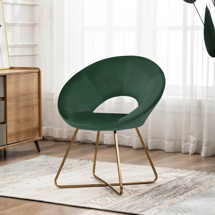 Edgy Shell Shaped Green Lounge Chair