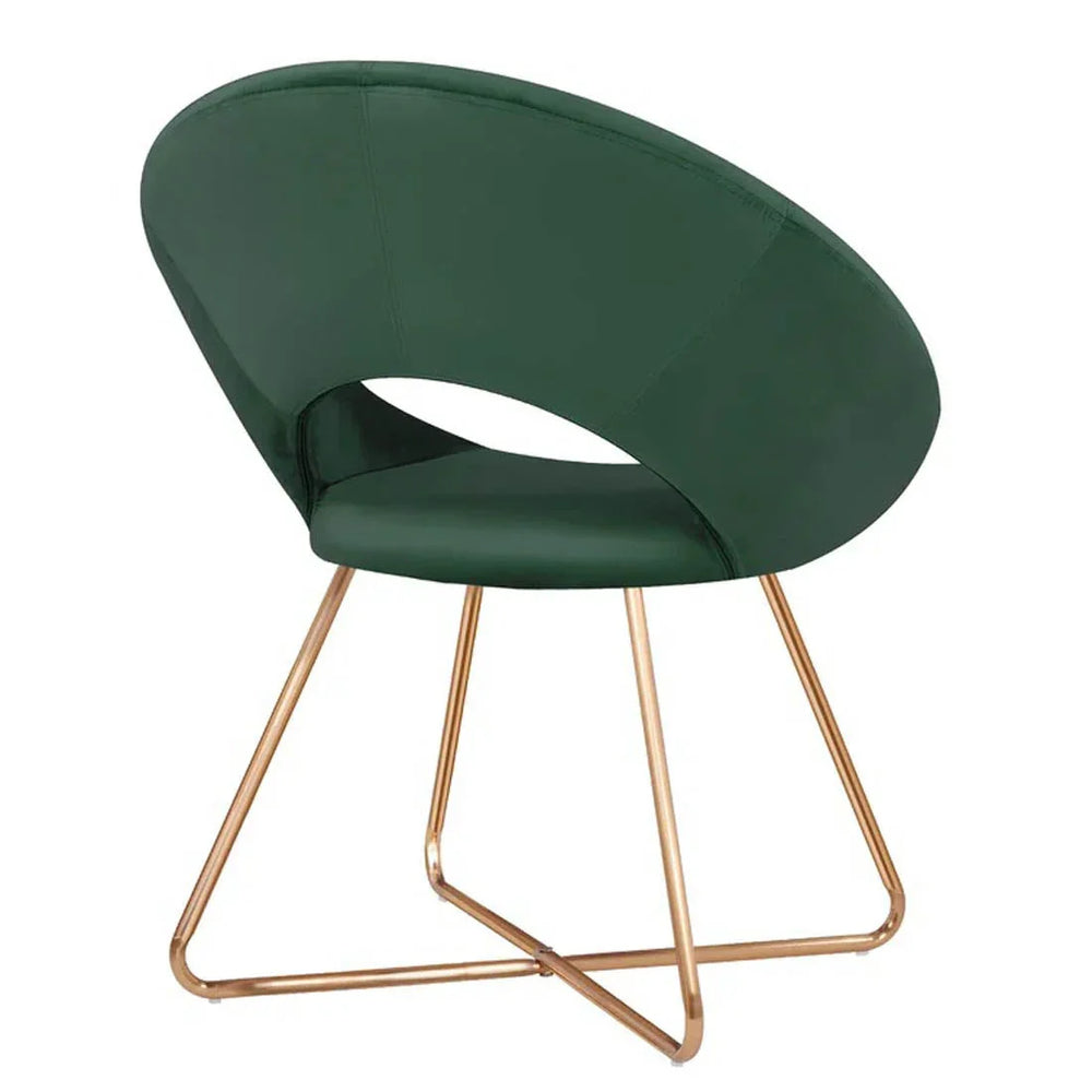 Edgy Shell Shaped Green Lounge Chair - All India Decor