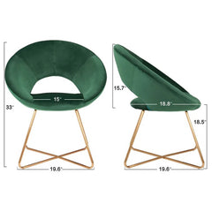 Edgy Shell Shaped Green Lounge Chair