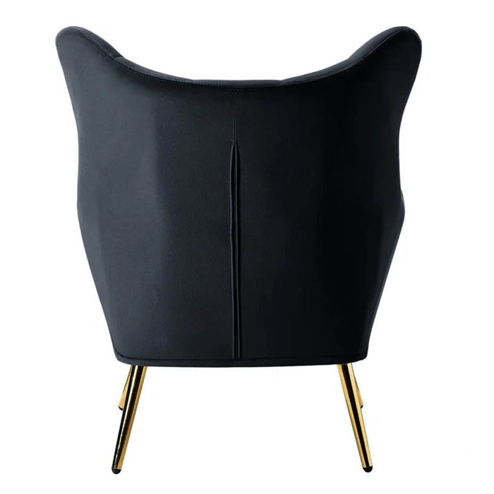 Royal Black Tufted Velvet Lounge Chair