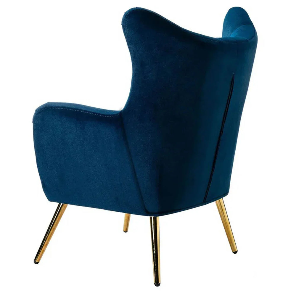 Royal Blue Tufted Velvet Lounge Chair - All India Decor
