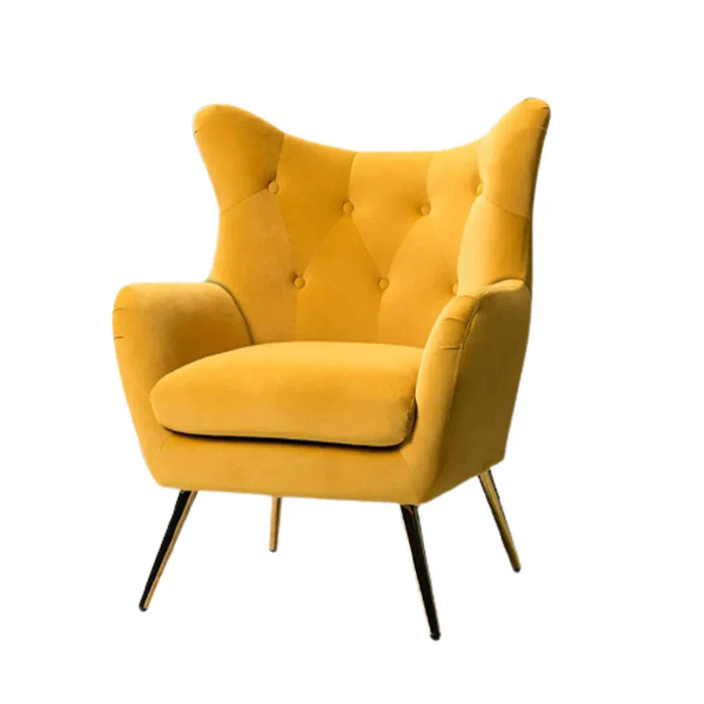 Royal Yellow Tufted Velvet Lounge Chair - All India Decor