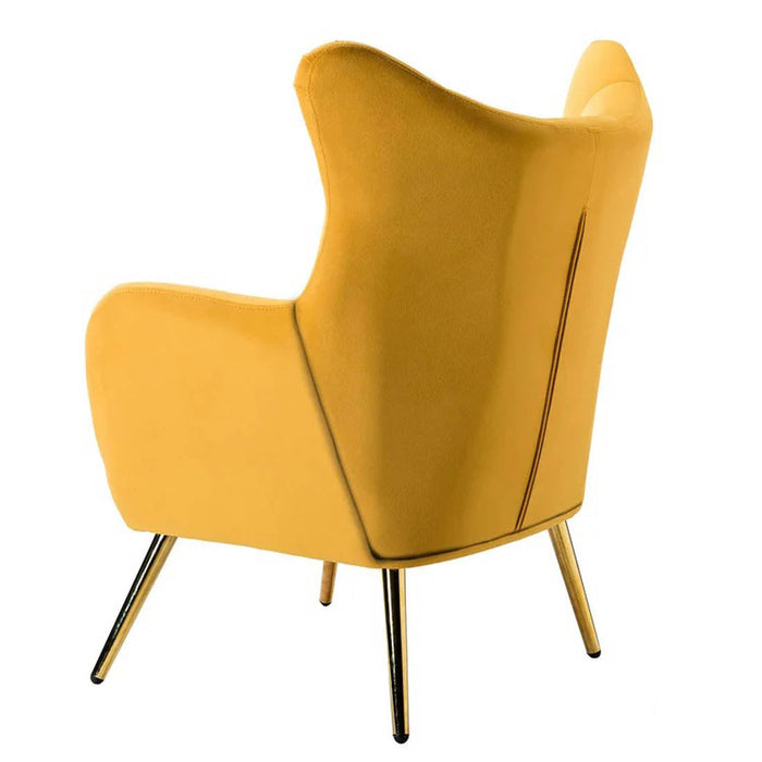 Royal Yellow Tufted Velvet Lounge Chair