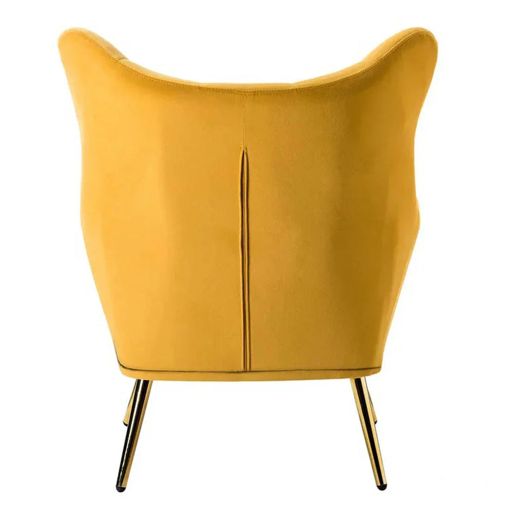 Royal Yellow Tufted Velvet Lounge Chair - All India Decor