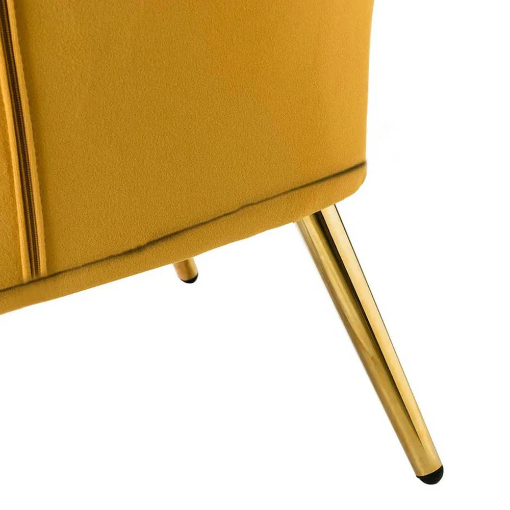 Royal Yellow Tufted Velvet Lounge Chair - All India Decor