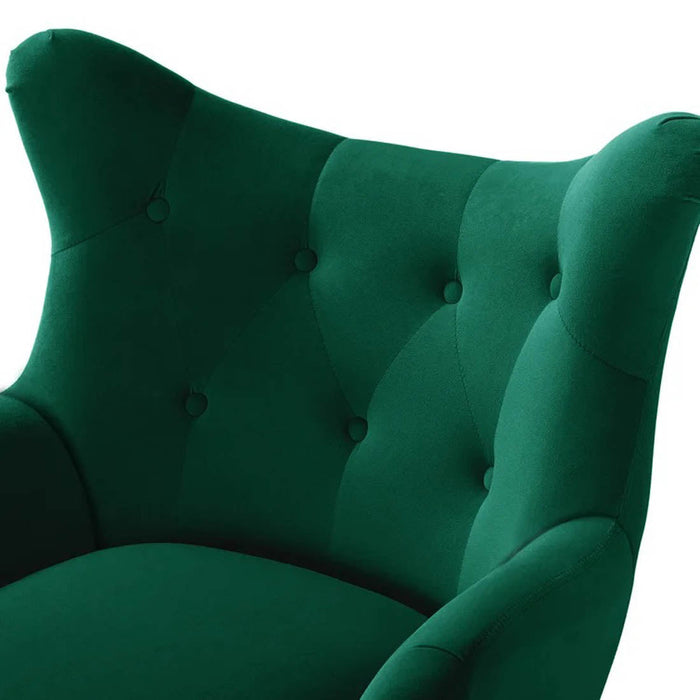 Royal Green Tufted Velvet Lounge Chair