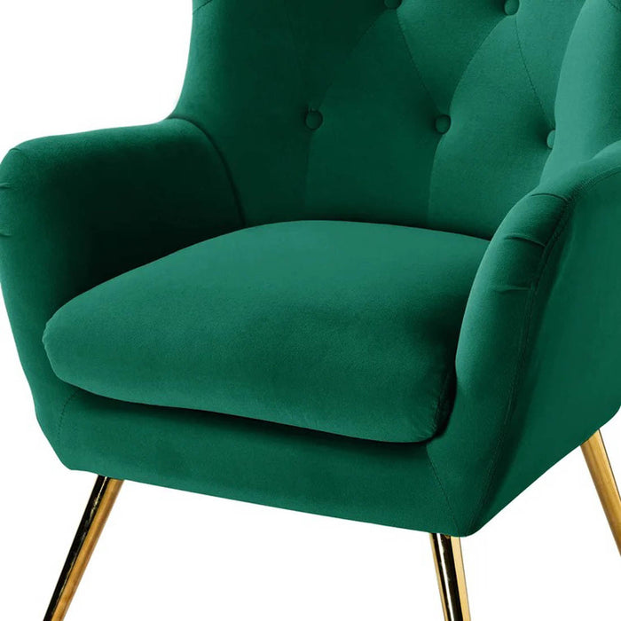 Royal Green Tufted Velvet Lounge Chair