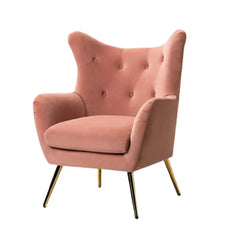 Royal Pink Tufted Velvet Lounge Chair - All India Decor