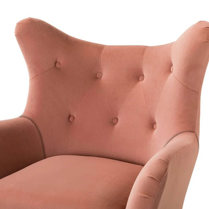 Royal Pink Tufted Velvet Lounge Chair