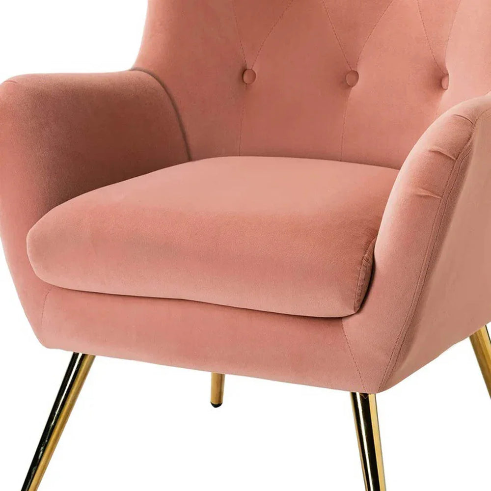 Royal Pink Tufted Velvet Lounge Chair - All India Decor