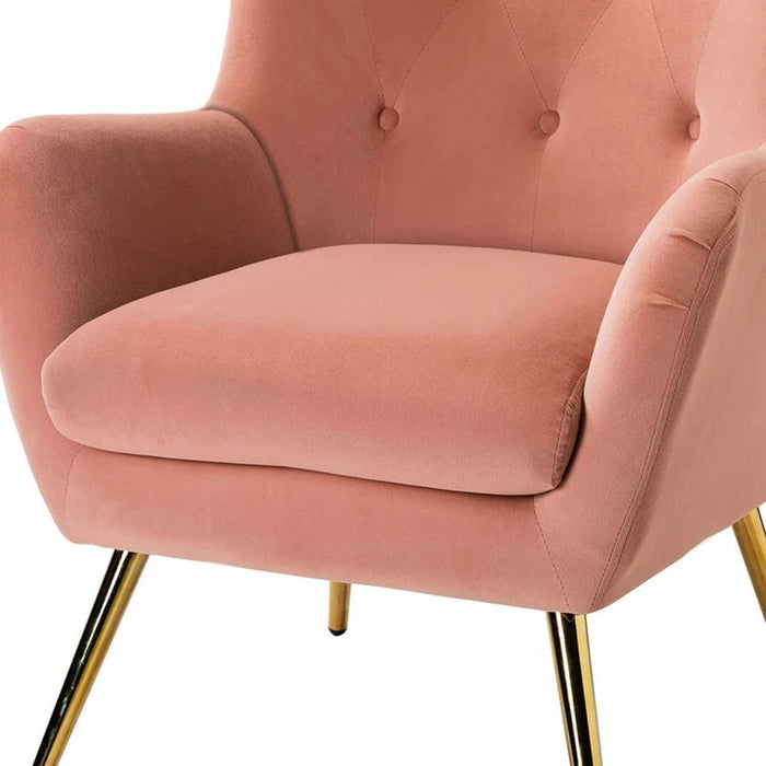 Royal Pink Tufted Velvet Lounge Chair