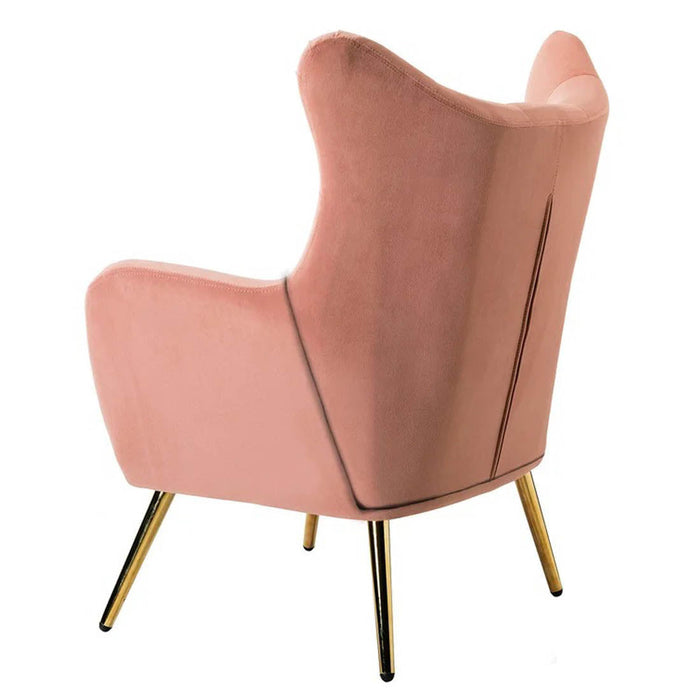 Royal Pink Tufted Velvet Lounge Chair