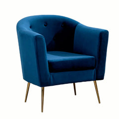 Royal Blue Tufted Round Back Cushiony Lounge Chair - All India Decor