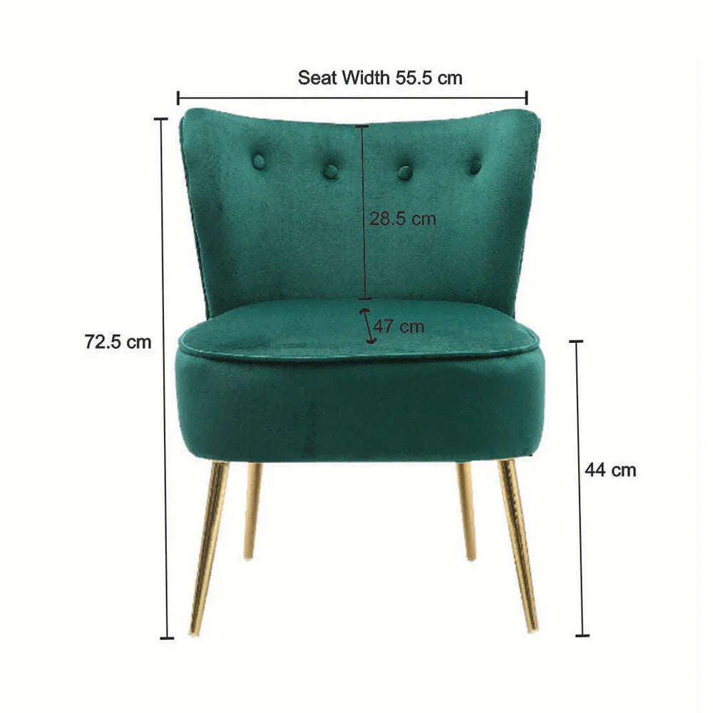Seagreen Deep Cushioning Comfy Velvet Lounge Chair - All India Decor