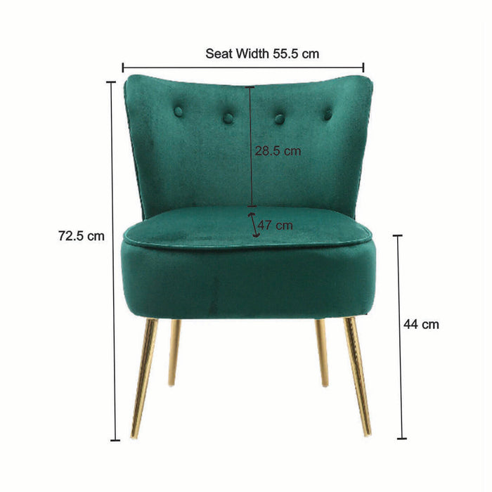 Seagreen Deep Cushioning Comfy Velvet Lounge Chair