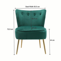 Seagreen Deep Cushioning Comfy Velvet Lounge Chair