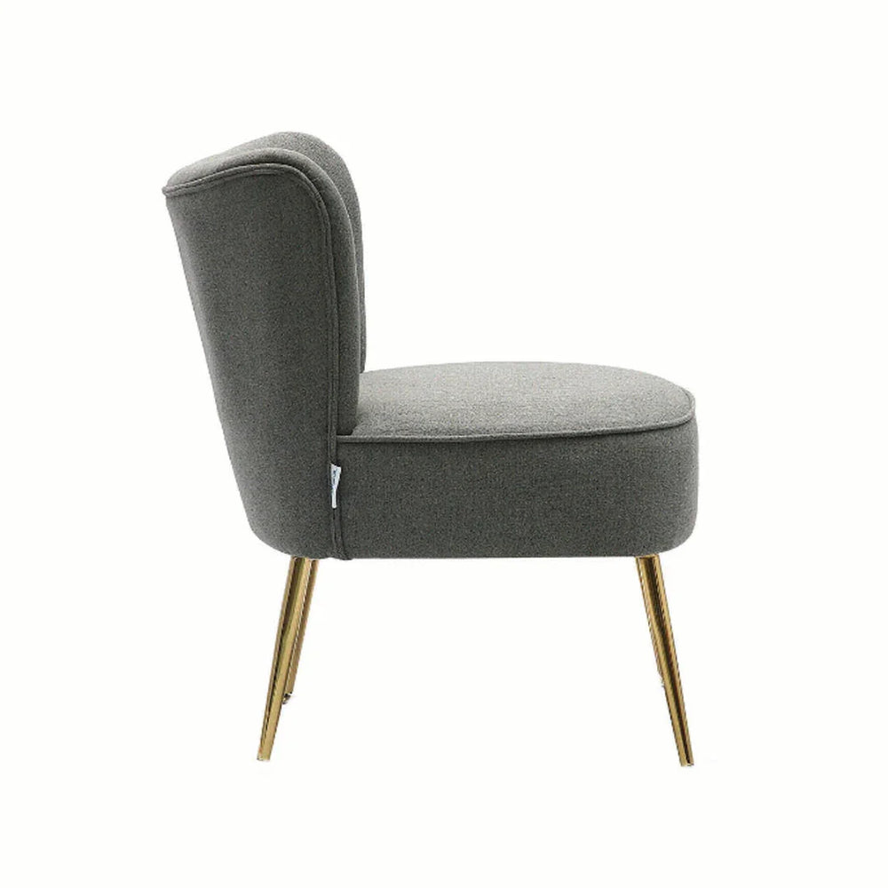 Grey Deep Cushioning Comfy Velvet Lounge Chair - All India Decor