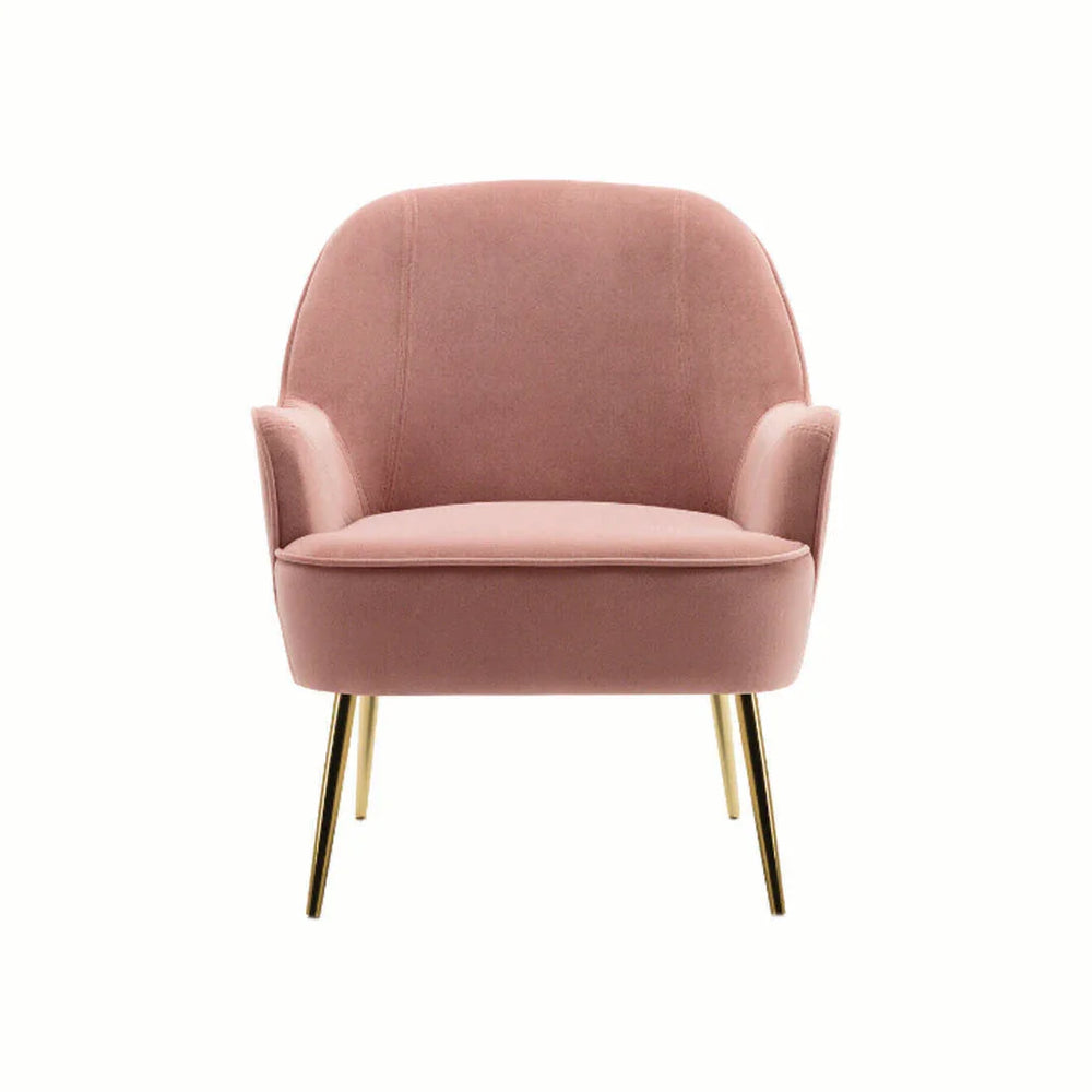 Cake Pink Cushiony Luxury Velvet Lounge Chair - All India Decor