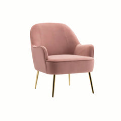Cake Pink Cushiony Luxury Velvet Lounge Chair - All India Decor