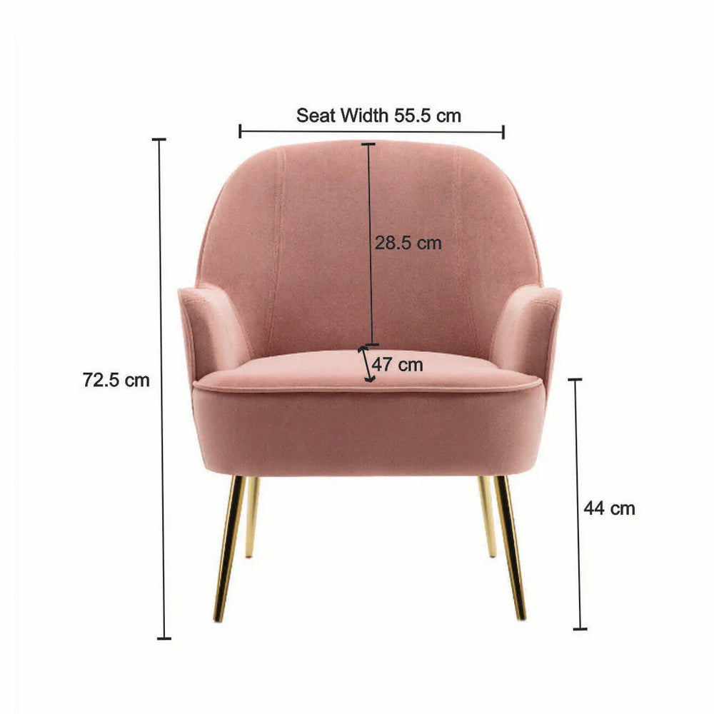 Cake Pink Cushiony Luxury Velvet Lounge Chair - All India Decor