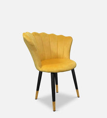 Bright Yellow Rounded Back Velvet Lounge Chair