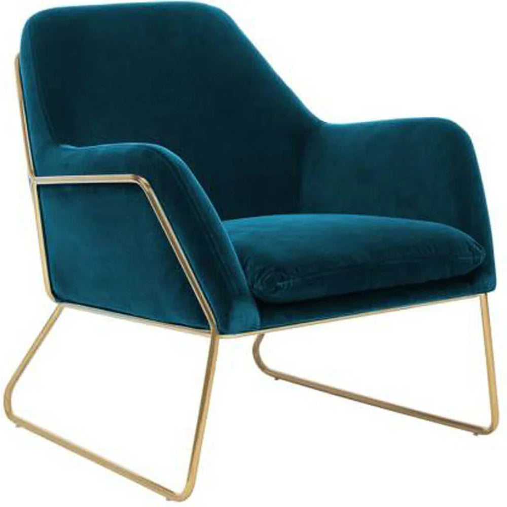 Lush Seagreen Glamorous Velvet Lounge Chair - All India Decor