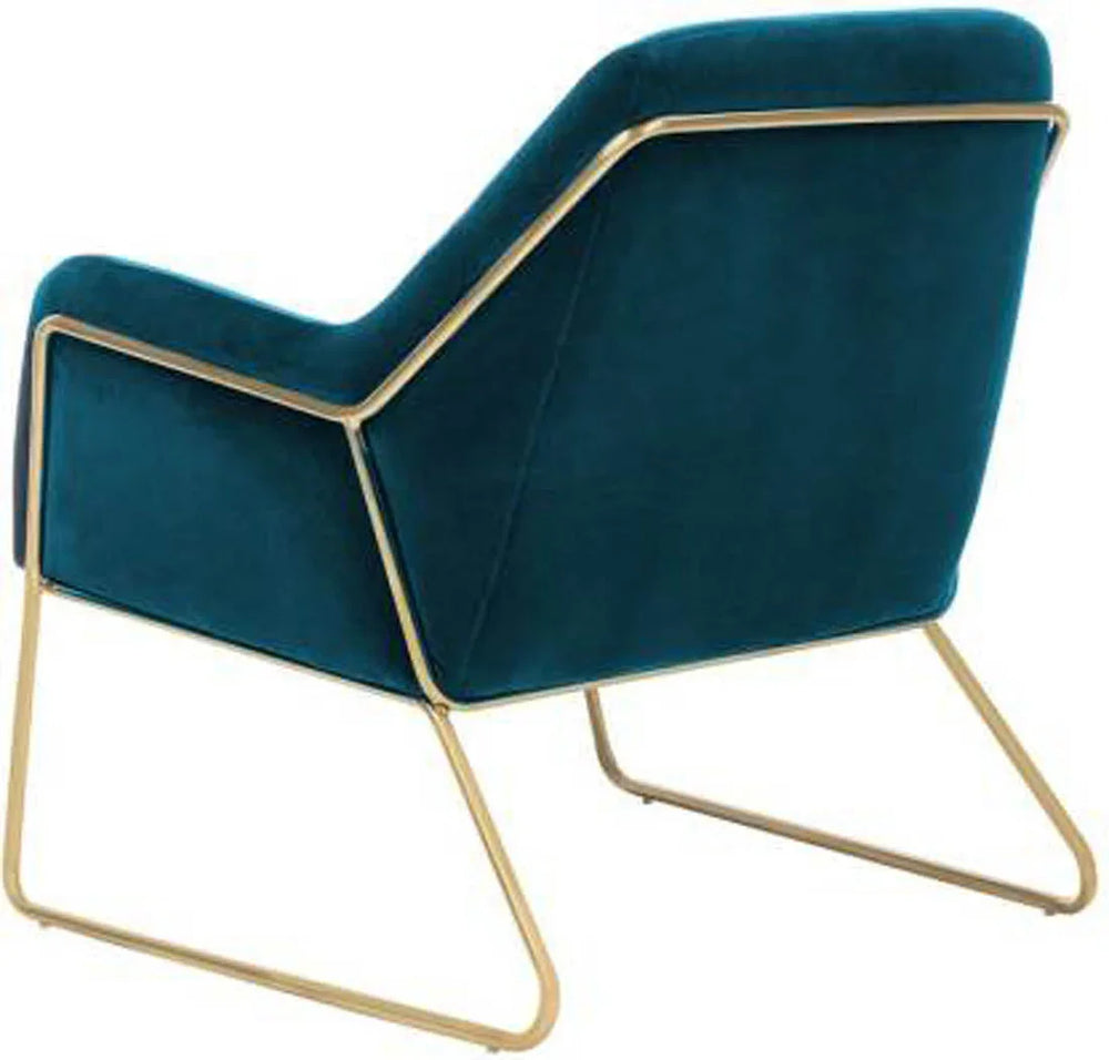 Lush Seagreen Glamorous Velvet Lounge Chair - All India Decor