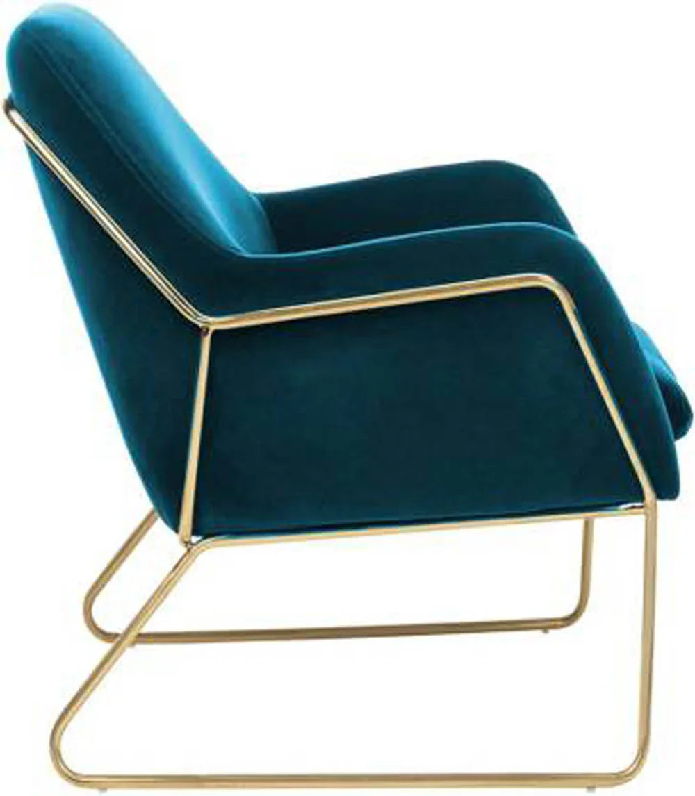 Lush Seagreen Glamorous Velvet Lounge Chair - All India Decor