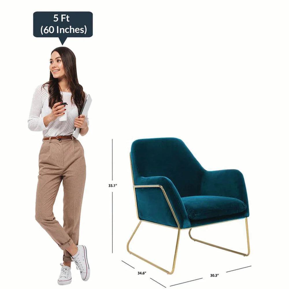 Lush Seagreen Glamorous Velvet Lounge Chair - All India Decor