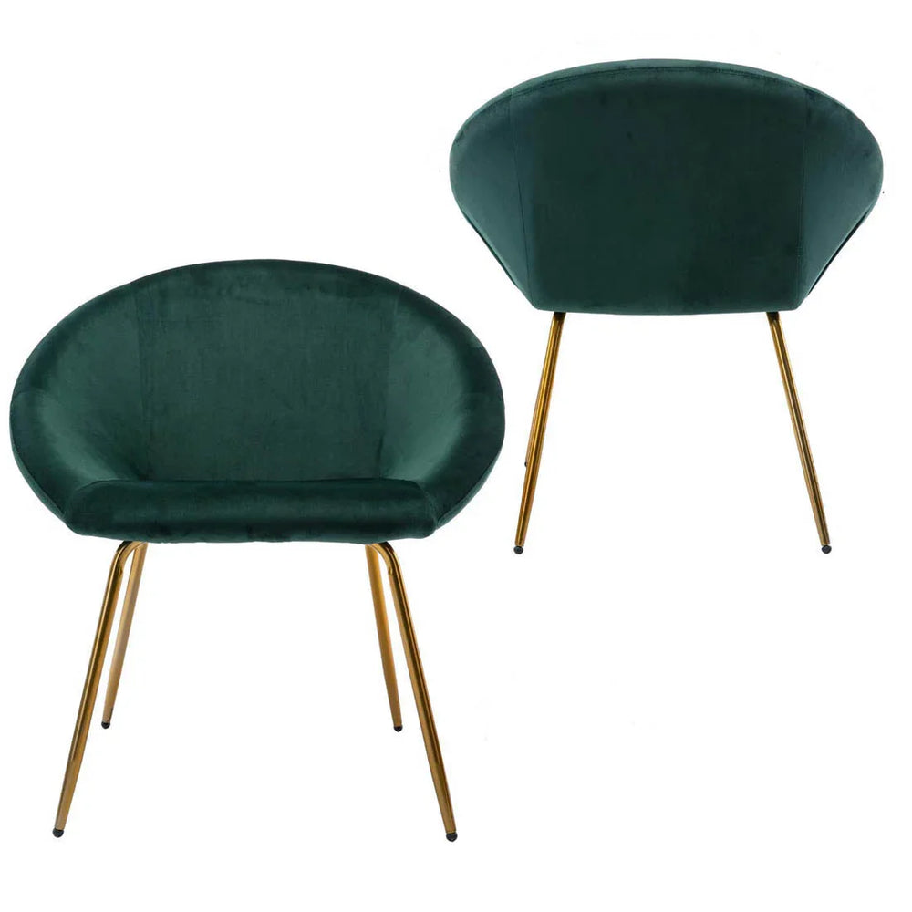 Green Round Shell Back Velvet Lounge Chair - All India Decor