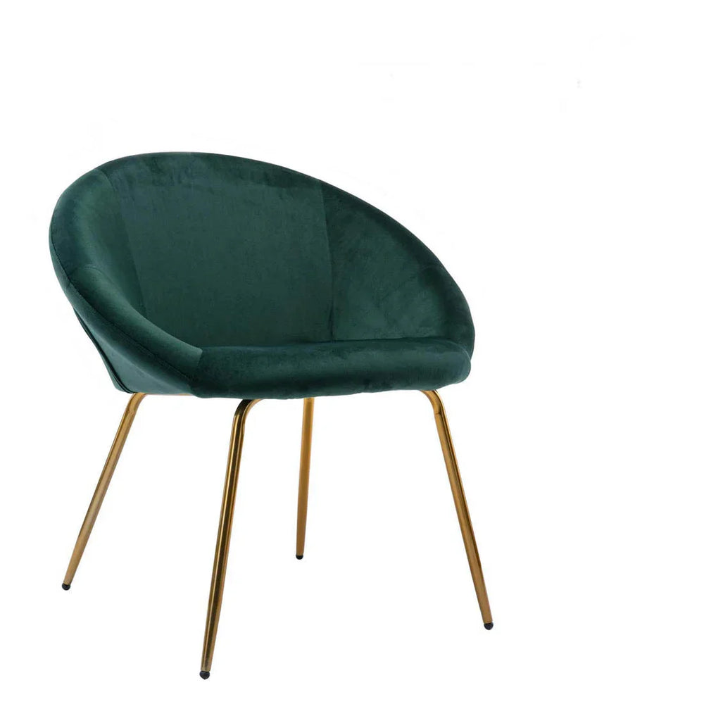 Green Round Shell Back Velvet Lounge Chair - All India Decor