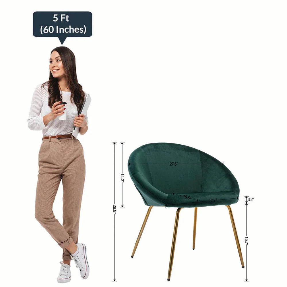 Green Round Shell Back Velvet Lounge Chair - All India Decor
