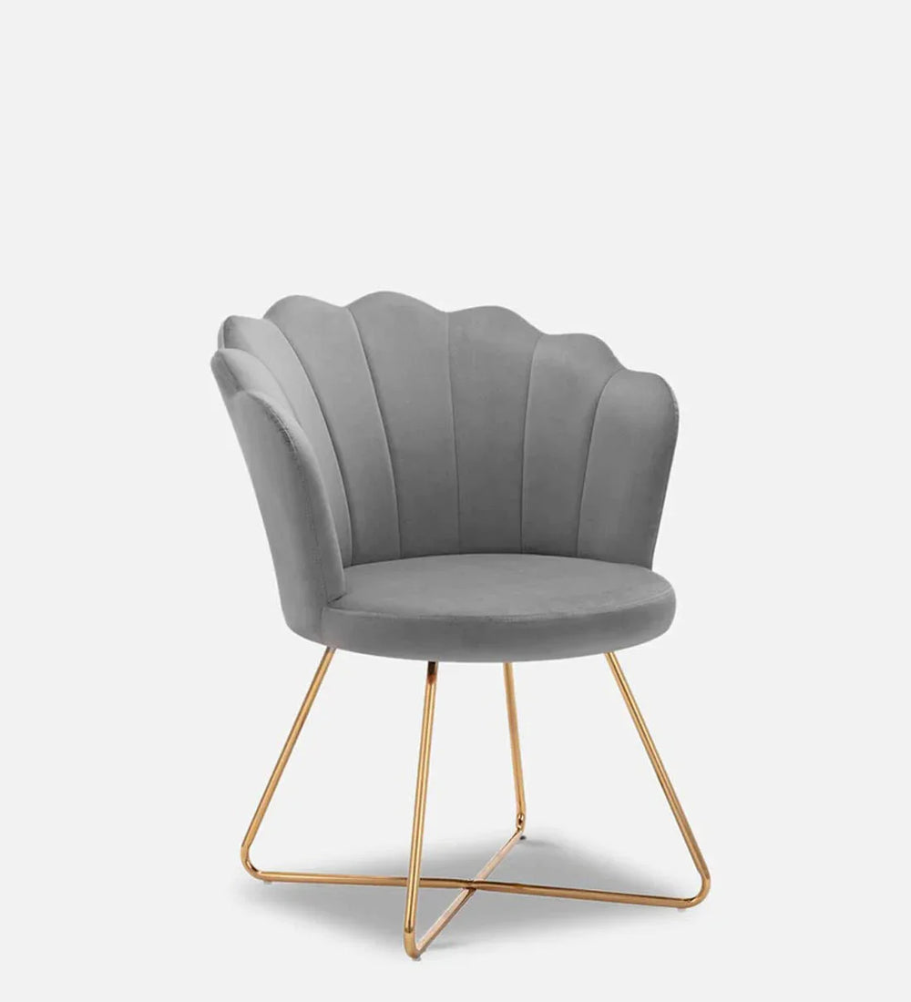 Grey Rounded Back Velvet Lounge Chair - All India Decor
