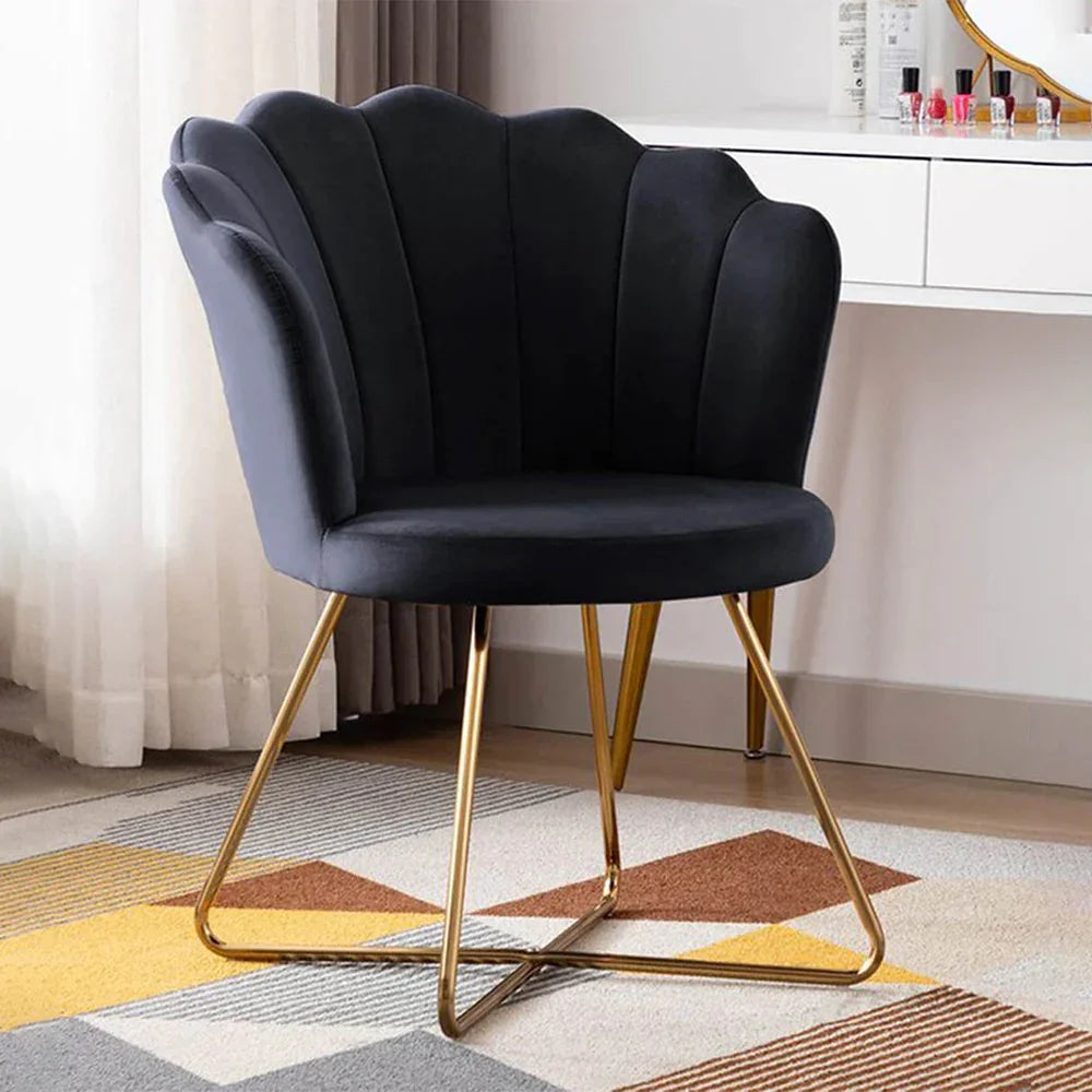 Charcoal Grey Rounded Back Velvet Lounge Chair - All India Decor