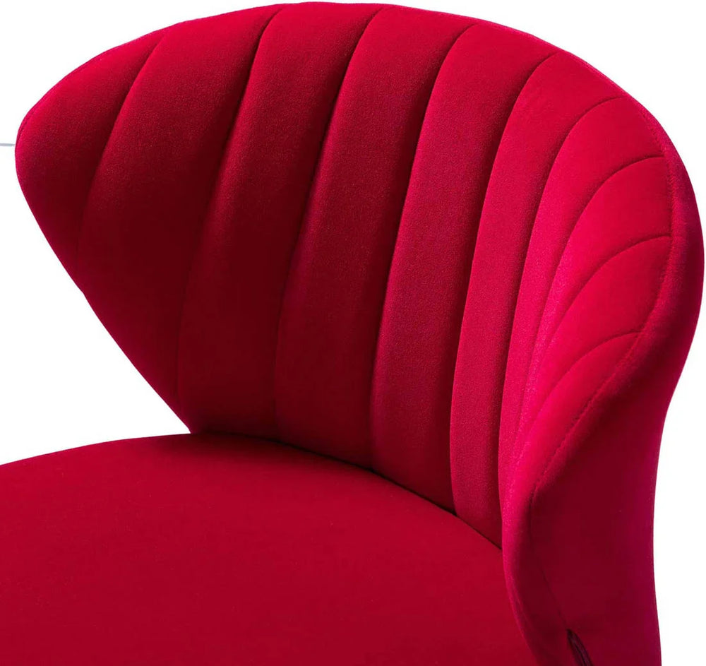 Red Velvet Tufted Luxury Lounge Chair - All India Decor