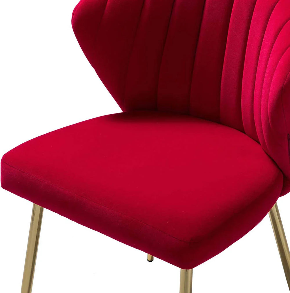 Red Velvet Tufted Luxury Lounge Chair - All India Decor