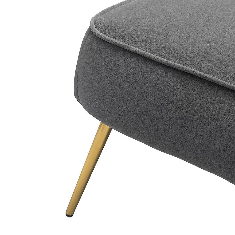 Classic Curved Back Grey Velvet Lounge Chair - All India Decor