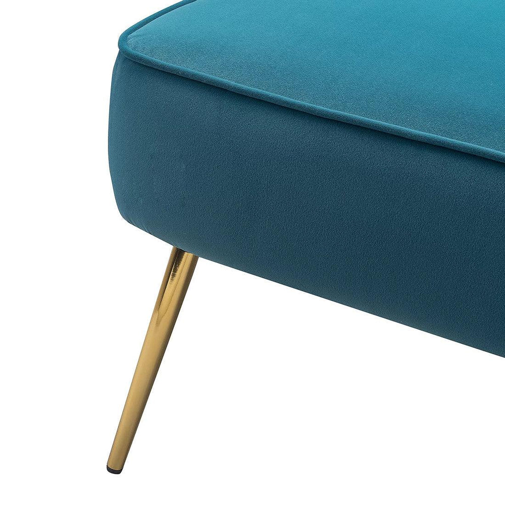 Classic Curved Back Blue Velvet Lounge Chair - All India Decor