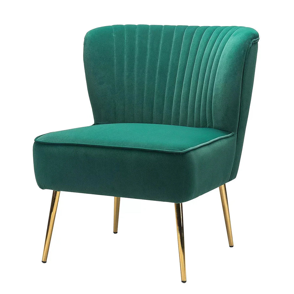 Classic Curved Back Teal Velvet Lounch Chair - All India Decor