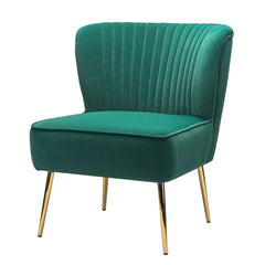 Classic Curved Back Teal Velvet Lounch Chair