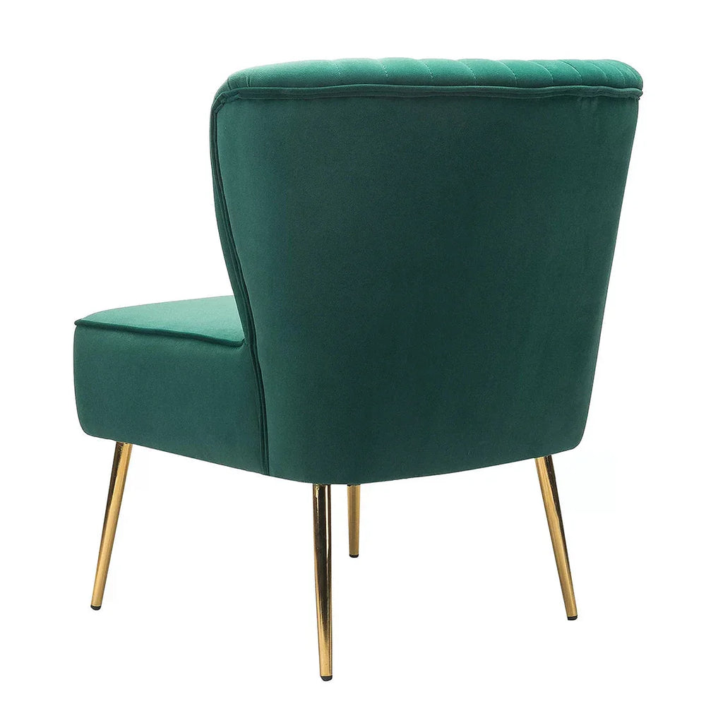 Classic Curved Back Teal Velvet Lounch Chair - All India Decor