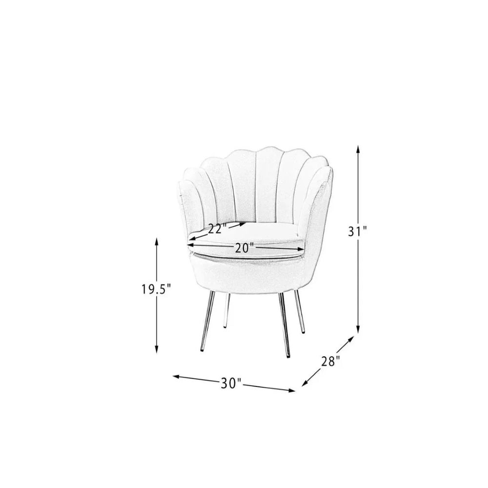 Shell Motif Luxury Mustard Velvet Lounge Chair - All India Decor